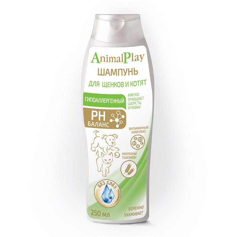Animal play Шампунь Animal Play для щенков и котят, гипоаллергенный, 250 мл 4630030250067