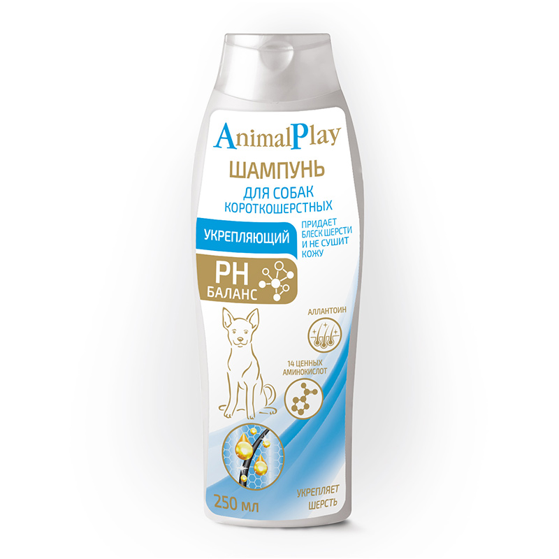 Animal play Шампунь Animal Play для короткошерстных собак, укрепляющий, 250 мл 4630030250036