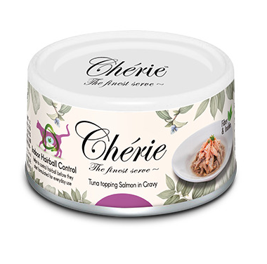 Pettric Петтрик Консервы Cherie - Hairball Control/ ТУНЕЦ С ЛОСОСЕМ В ПОДЛИВЕ/Tuna topping Salmon in Gravy 80 г