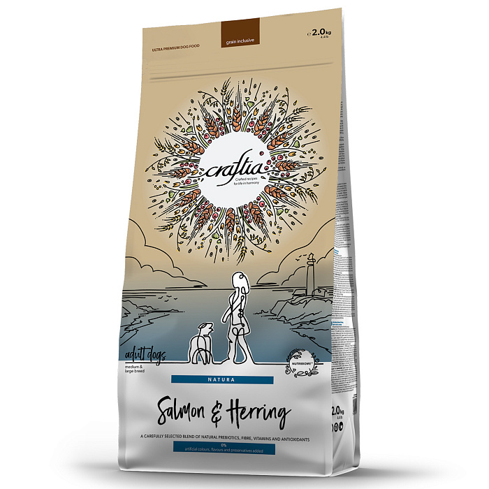 CRAFTIA Сухой корм  для взрослых собак средних и крупных пород из лосося и сельди 7 кг 7640335420895