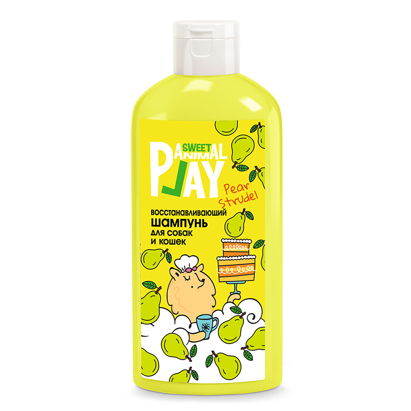 Animal play Шампунь Animal Play Sweet для собак и кошек  Грушевый штрудель , восстанавливающий, 300 мл