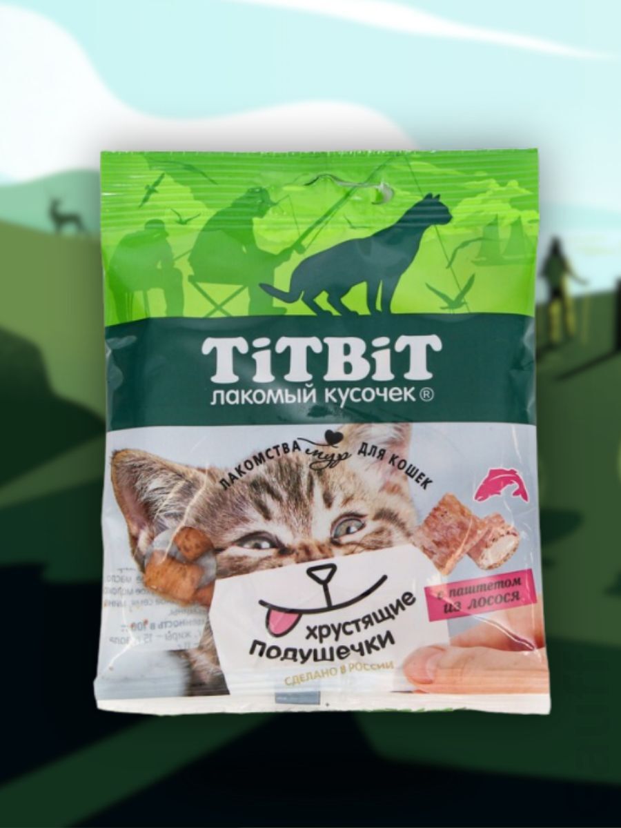 TiTBiT Лакомство подушечки для кошек с паштетом из лосося 30 гр 4690538013892