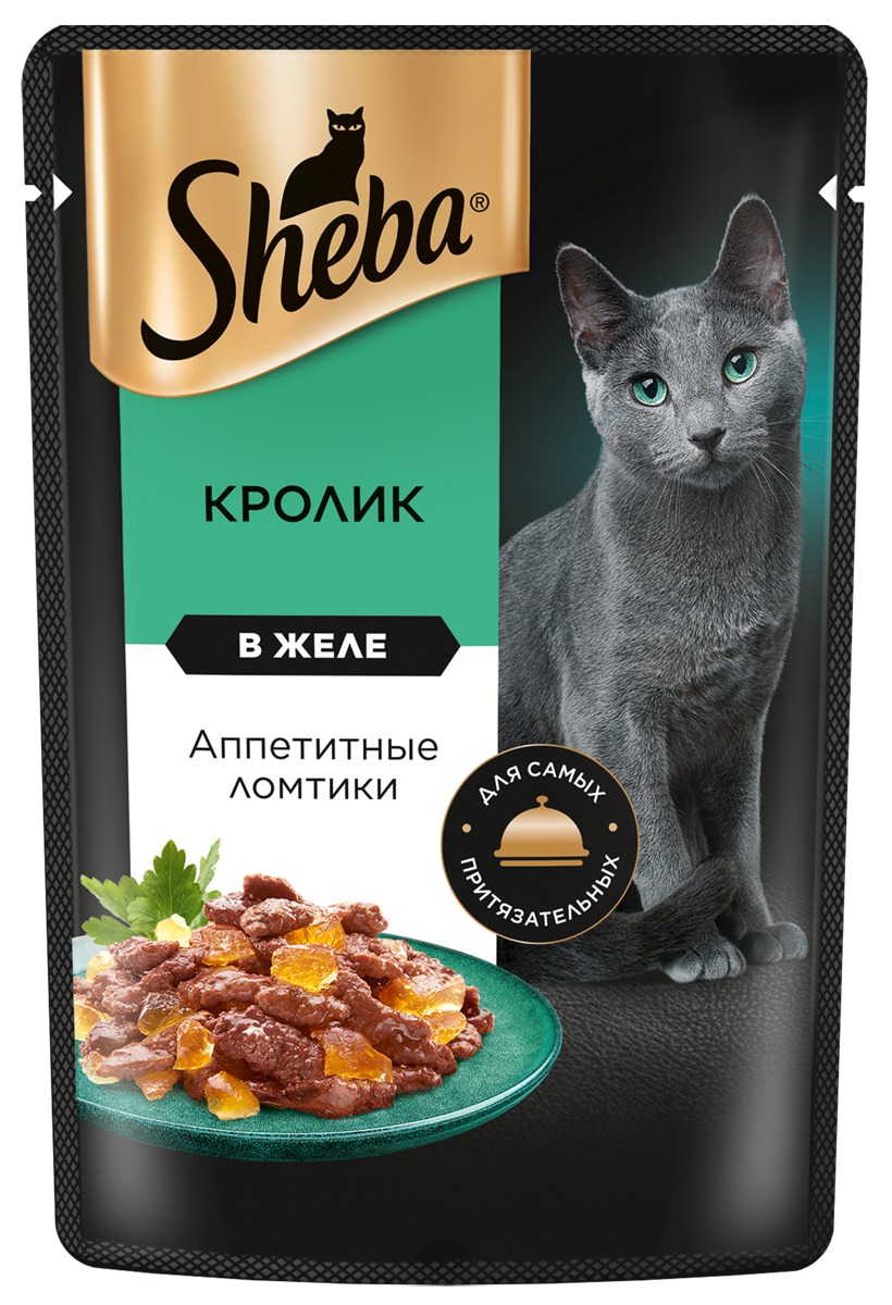 Sheba Влажный корм для кошек, кролик в желе, 75гр
