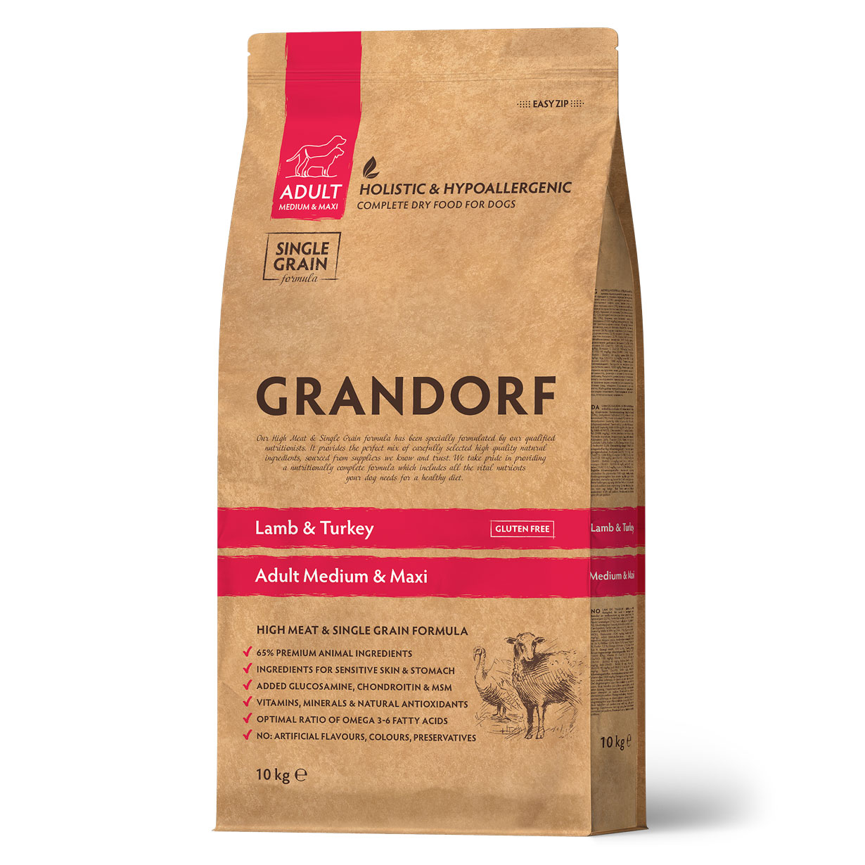 Grandorf Сухой корм для средних собак с ягнёнком и индейкой 10 кг 5407007850976