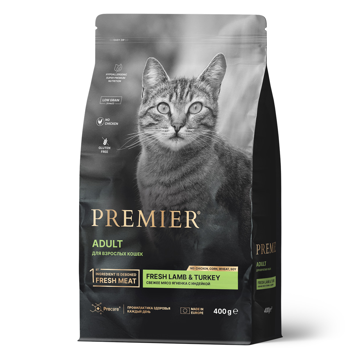 Premier Сухой корм для кошек с ягненком и индейкой 400 гр