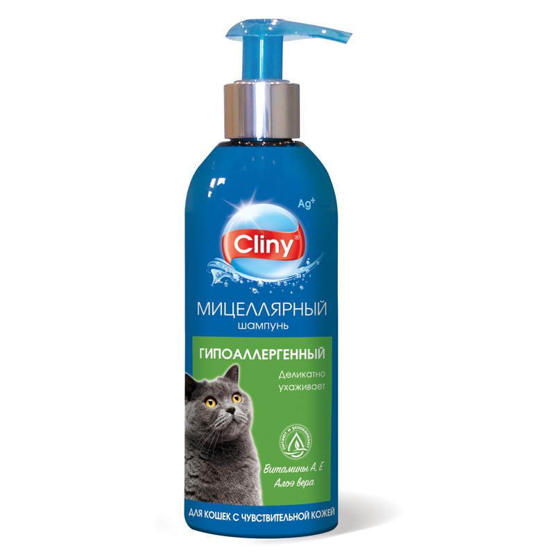 Шампунь Cliny для кошек, гипоаллергенный, 200 мл 4607092074986