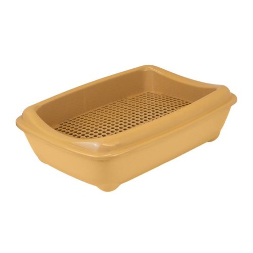 Моськи-Авоськи Туалет для кошек с рамкой-сеткой, глубокий (под наполнитель) 43х30х12см, цвет бежевый