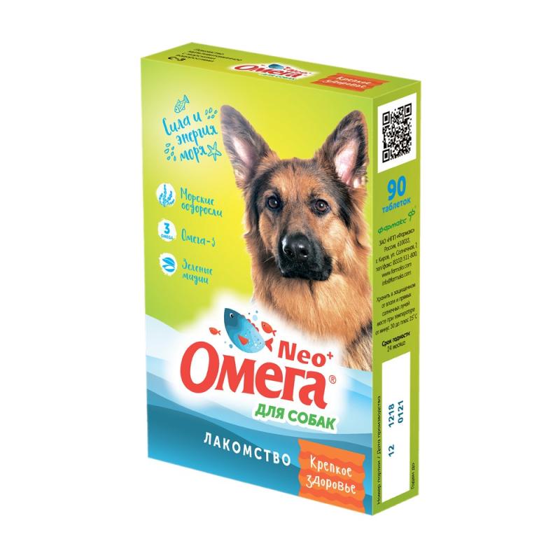 Омега Neo+ Лакомство Крепкое здоровье для собак 90 таб. по 0,5г