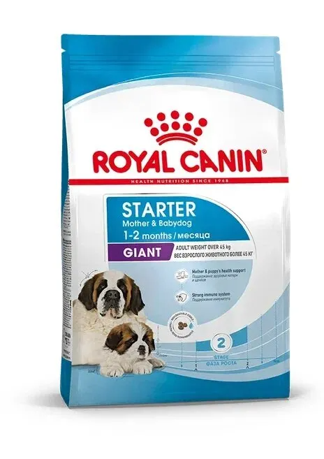 Сухой корм Royal Canin Giant Starter (Джайнт Стартер) для щенков очень крупных размеров до 2-х месяцев, беременных и кормящих сук, 4 кг