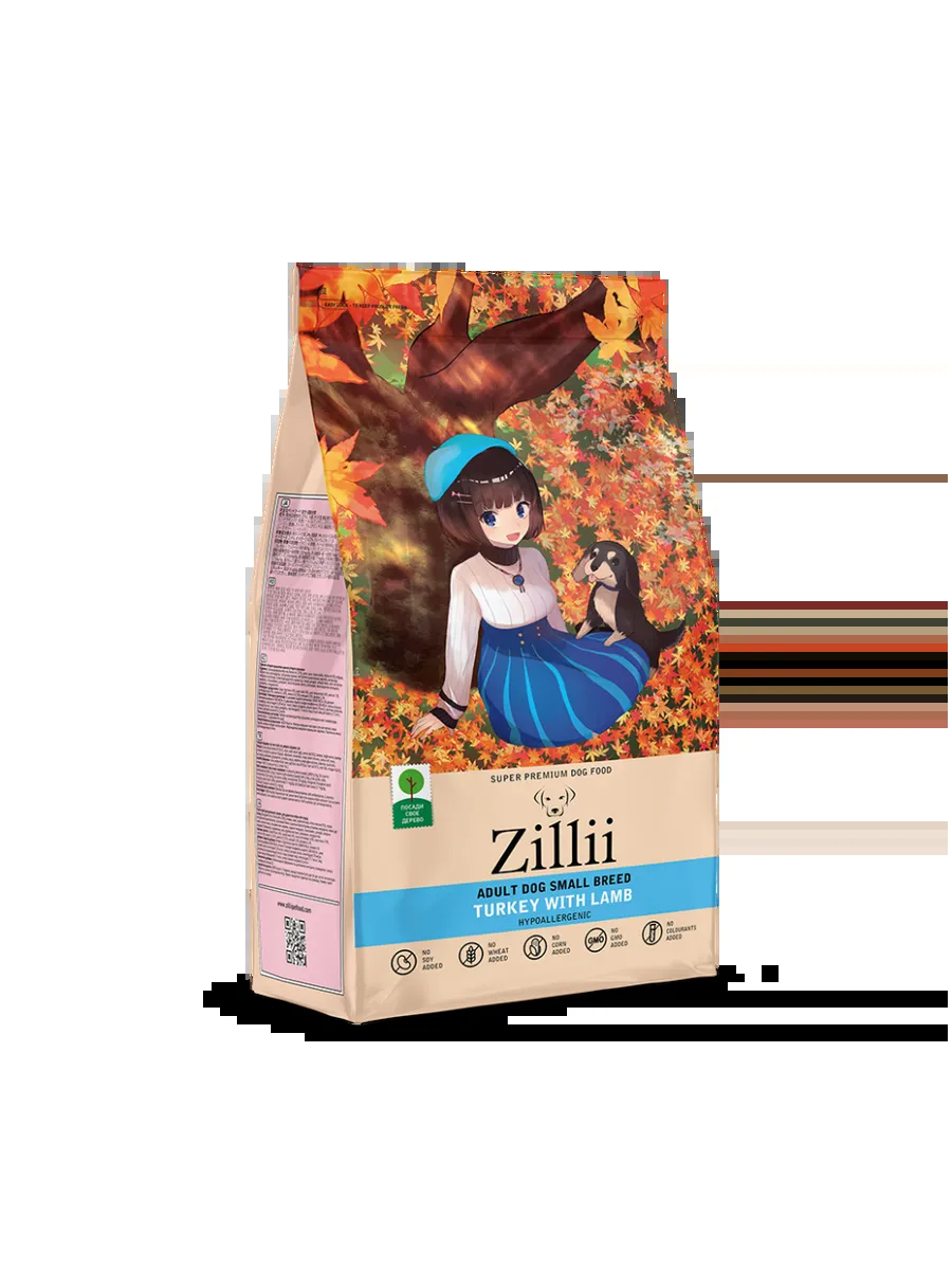 Zillii сухой корм для мелких собак с индейкой и ягненком - 2 кг