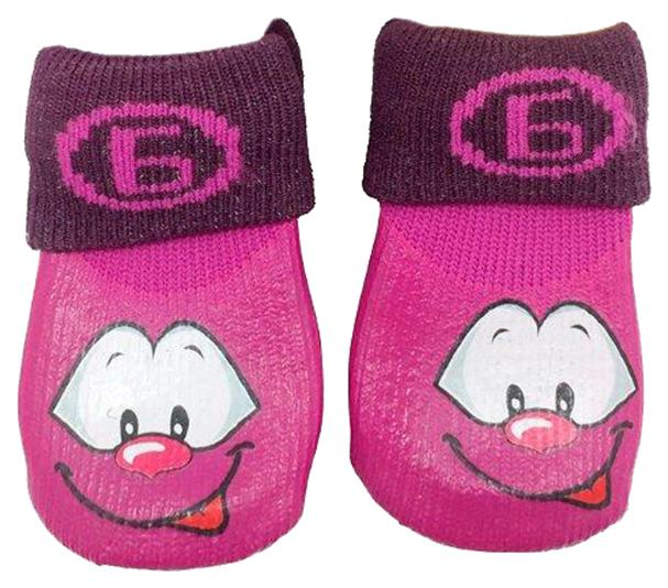 БАРБОСКИ № 1 носки для собак высокое латексное покрытие фиолетовые с принтом