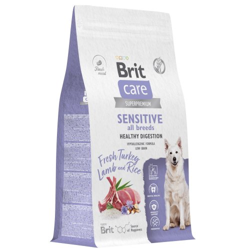 Brit Care Dog Adult Sensitive Healthy Digestion Сухой корм для собак всех пород с чувствительным пищеварением, с индейкой и ягненком 3кг, 6010193
