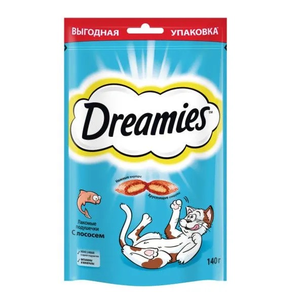 DREAMIES  Лакомство для кошек с лососем 140гр