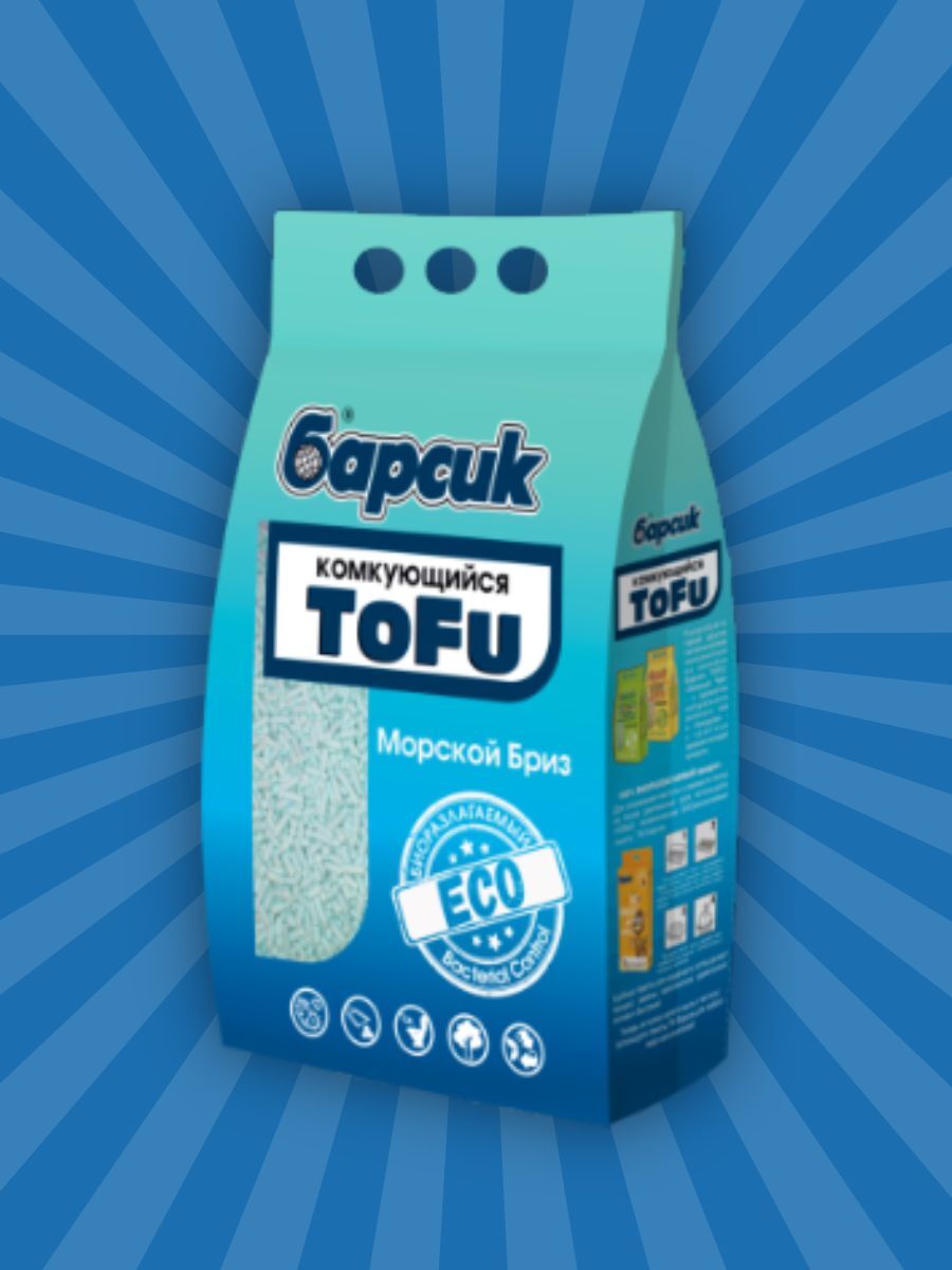 Барсик TOFU Морс.бриз Наполнитель  комкующийся 4,54л