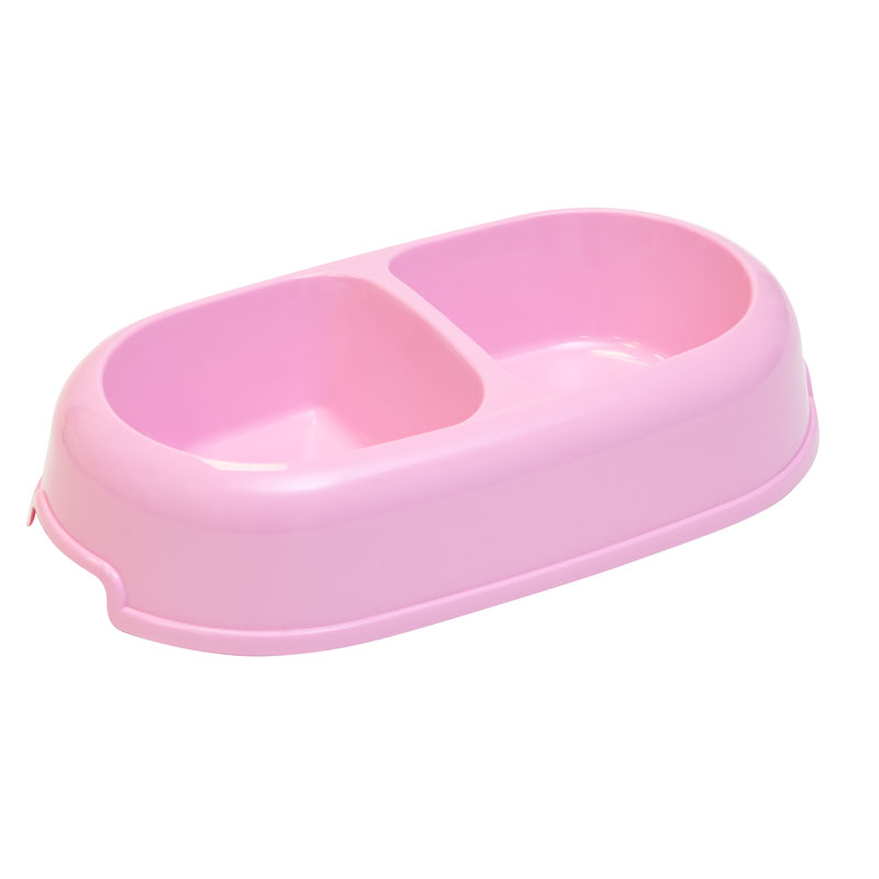 Gamma Миска пластиковая двойная "Мармелад", розовая, 2*0,25л