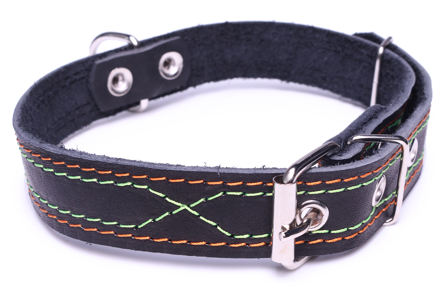 Ошейник кожаный LionPets без подклада б/у, с кольцом, ширина 25 мм AN-71 в асс.