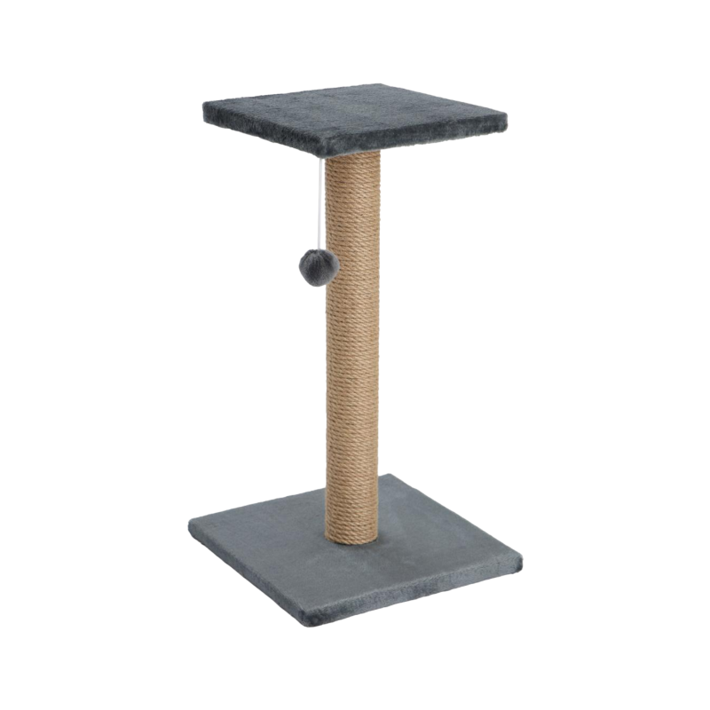 Когтеточка СТОЛБИК С ПЛОЩАДКОЙ джут 30х30х56 Rich Breed КД-8 СЕРЫЙ