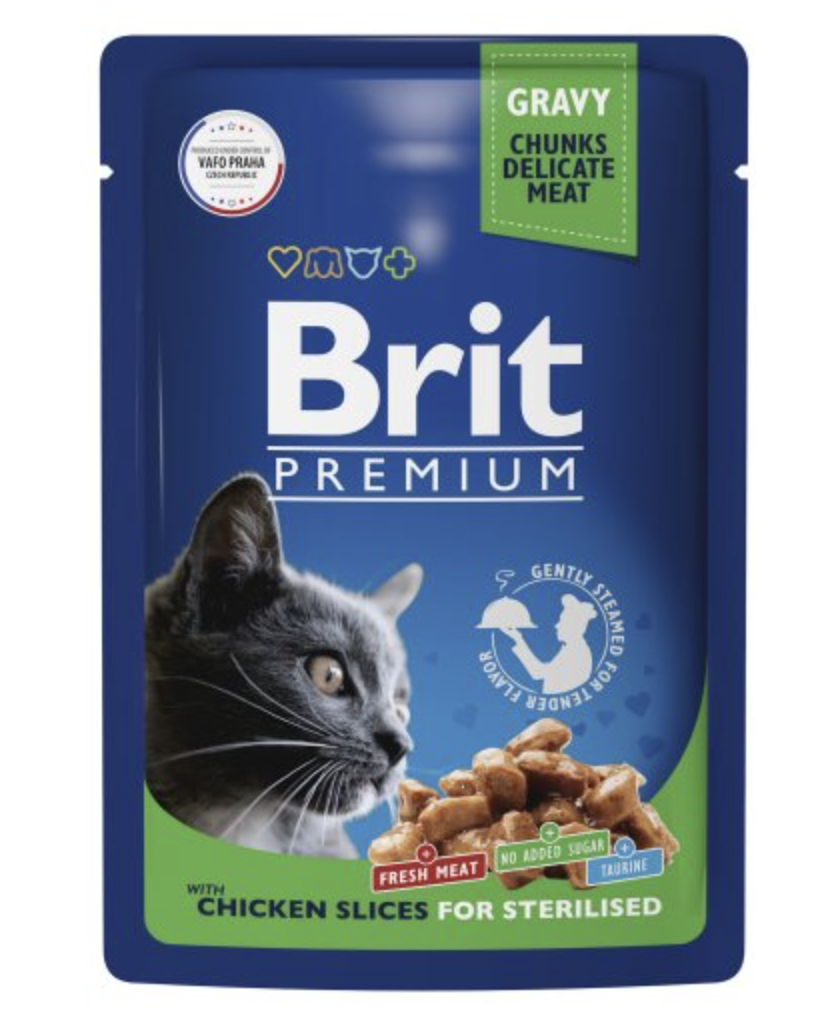 Brit Premium Брит Премиум Влажный корм для стерилизованных кошек, цыпленок в соусе 85г  5048830