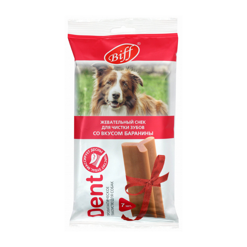 Жевательный снек DENT со вкусом баранины для собак крупных пород 270 г