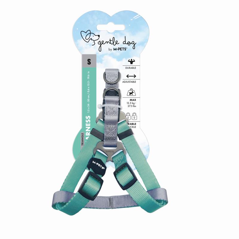 Шлейка для собак "M-Pets" GENTLE DOG S, 1.5 x 34 - 50 см бирюзовая