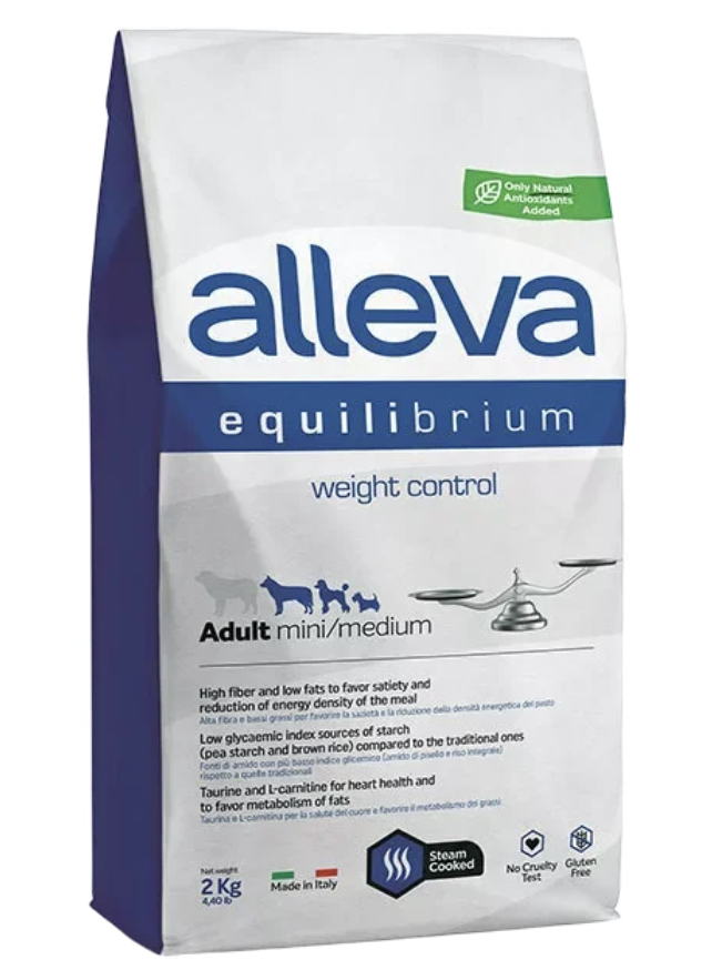Alleva Сухой корм "Контрoль веса" для мелких и средних собак 5 кг 8002754103008