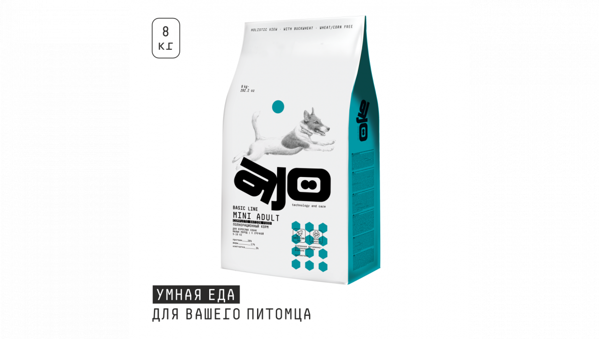 Ajo Сухой корм для собак малых пород Mini Adult с курицей 8 кг 4630169560600