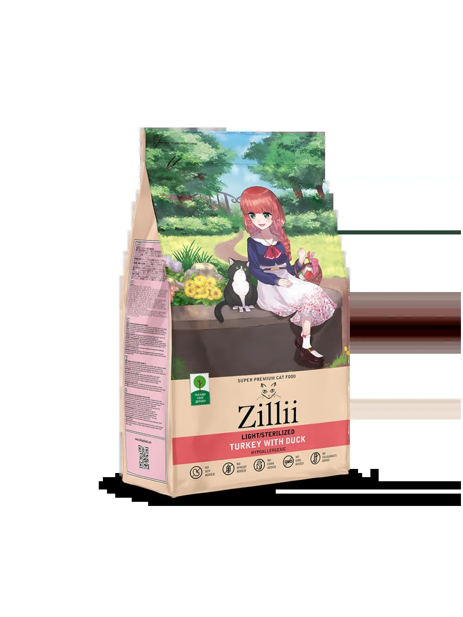 Zillii сухой корм для стерилизованных кошек с лишним весом - 400 г