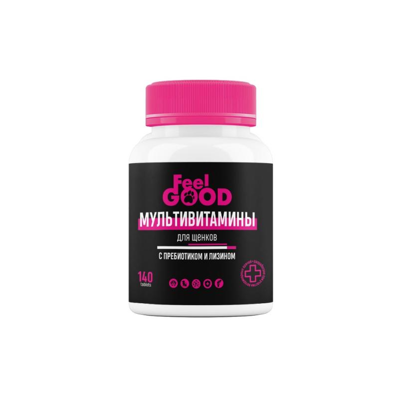 Feel Good FeelGOOD Мультивитамины для щенков с пребиотиком и лизином, 140 табл.