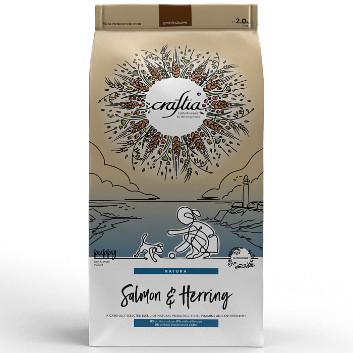 CRAFTIA Сухой корм для мелких щенков из лосося с сельдью 640 гр