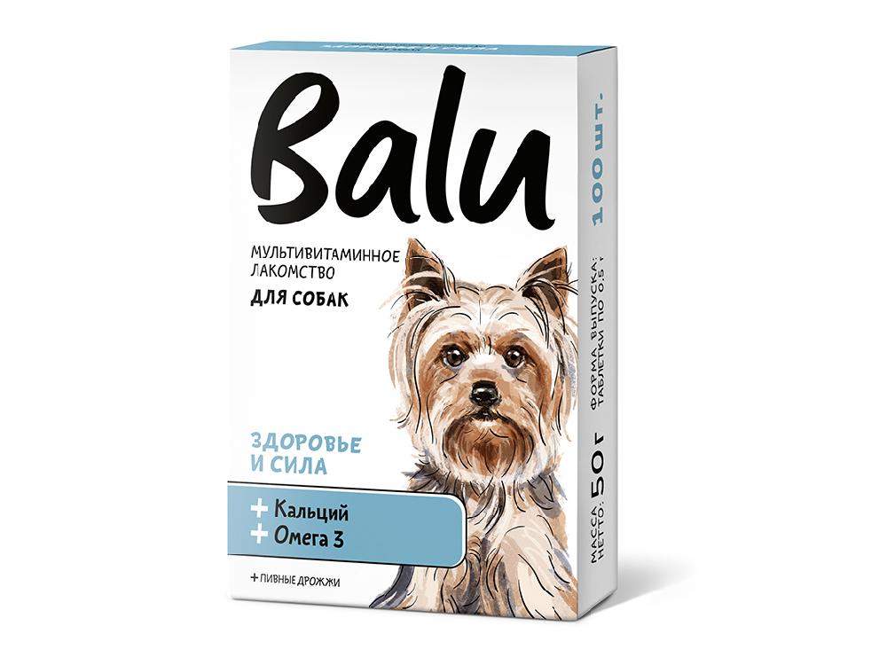 Лакомство мультивитаминное BALU для собак "Здоровье и сила", 100 табл.