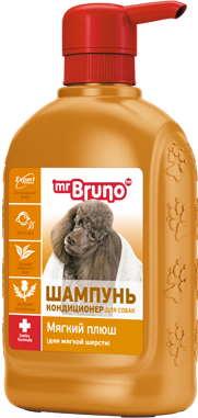 Шампунь-кондиционер Mr.Bruno Мягкий плюш для собак с мягкой шерстью, 350 мл