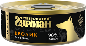 Четвероногий Гурман Корм влажный для собак "Golden line Кролик", 100г