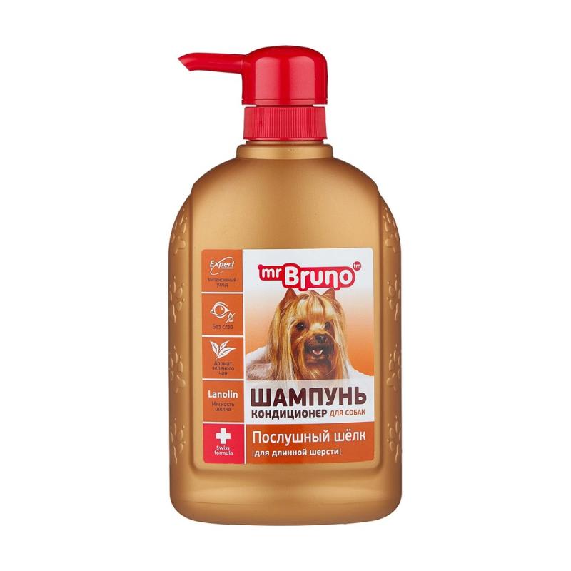 Шампунь-кондиционер Mr.Bruno  Послушный шелк  для длинношерстных собак, 350 мл