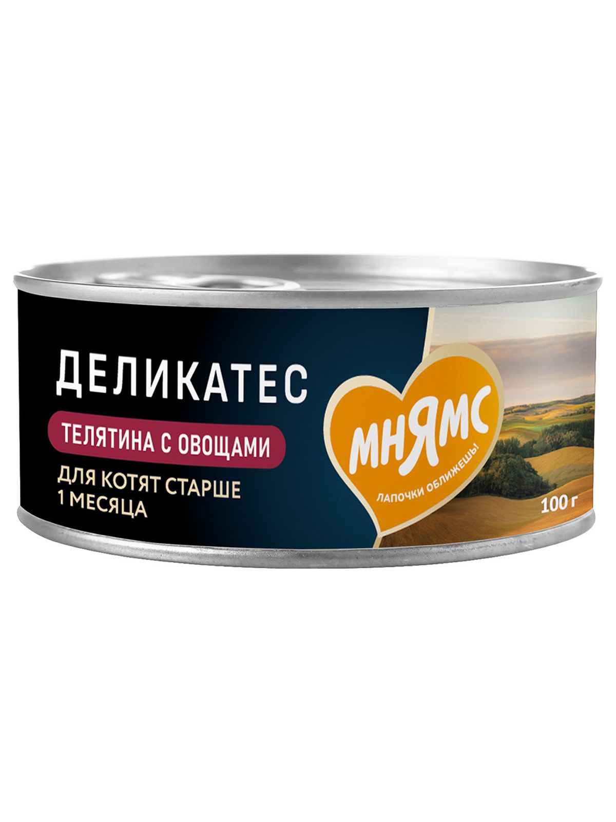 Влажный корм Мнямс Деликатес Телятина с овощами для котят старше 1 месяца "Паштет по-бельгийски" 100 г