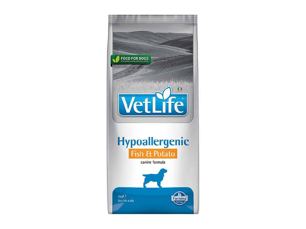 Сухой корм для собак Farmina Vet life Hypoallergenic, рыба с картофелем, при аллергии, лечебный, ветеринарная диета, 2 кг