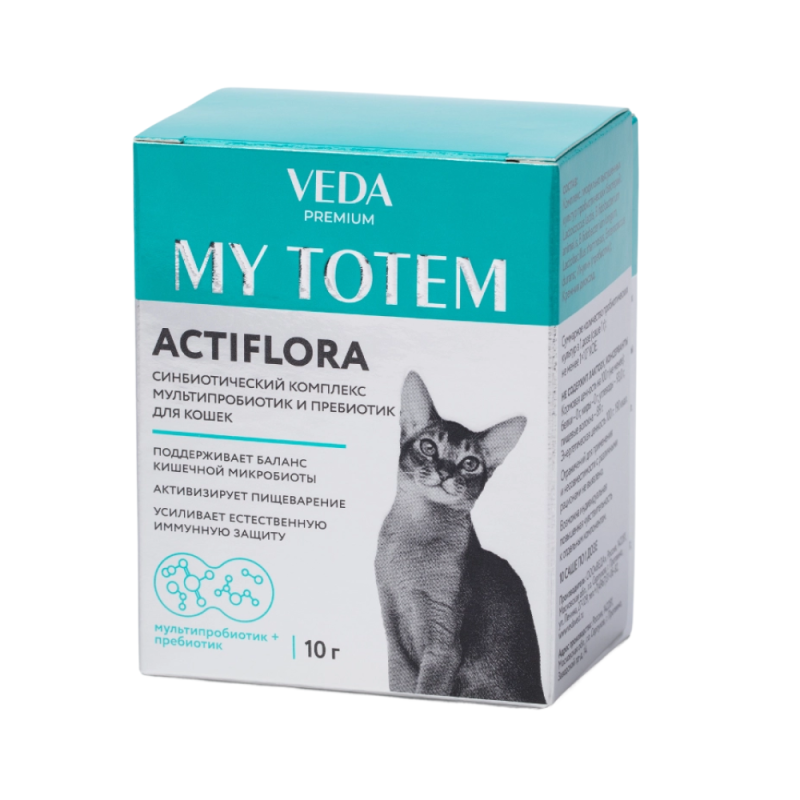 MY TOTEM ACTIFLORA Синбиотический комплекс для кошек, 10 саше по 1 г