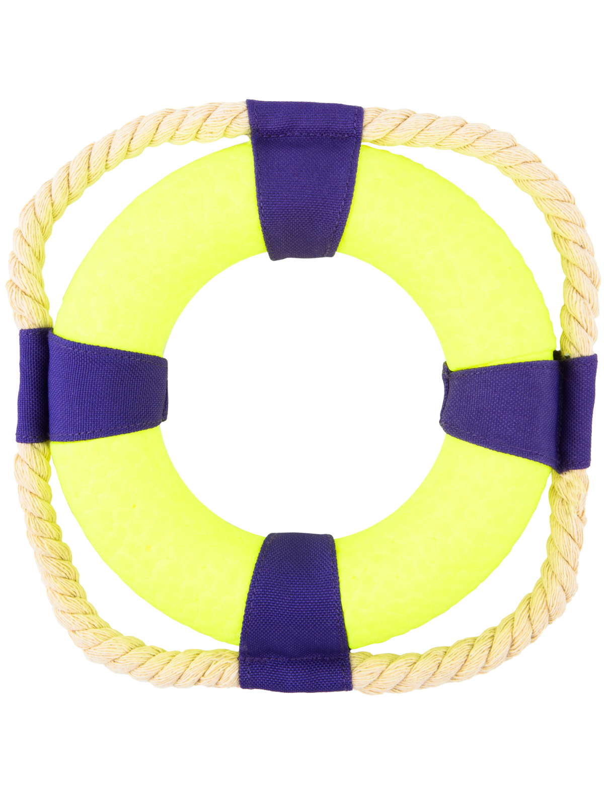 Игрушка Mr.Kranch для собак Кольцо с канатом диаметр 14 см неоновая желтая