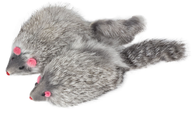 Триол Игрушка для кошек Мышь серая 2шт 90-100мм