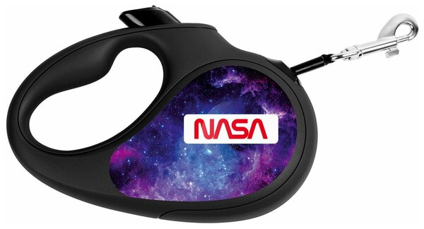 Поводок-рулетка для собак WAUDOG R-leash "NASA21", светоотражающая лента (L, до 50кг, длина 5м)