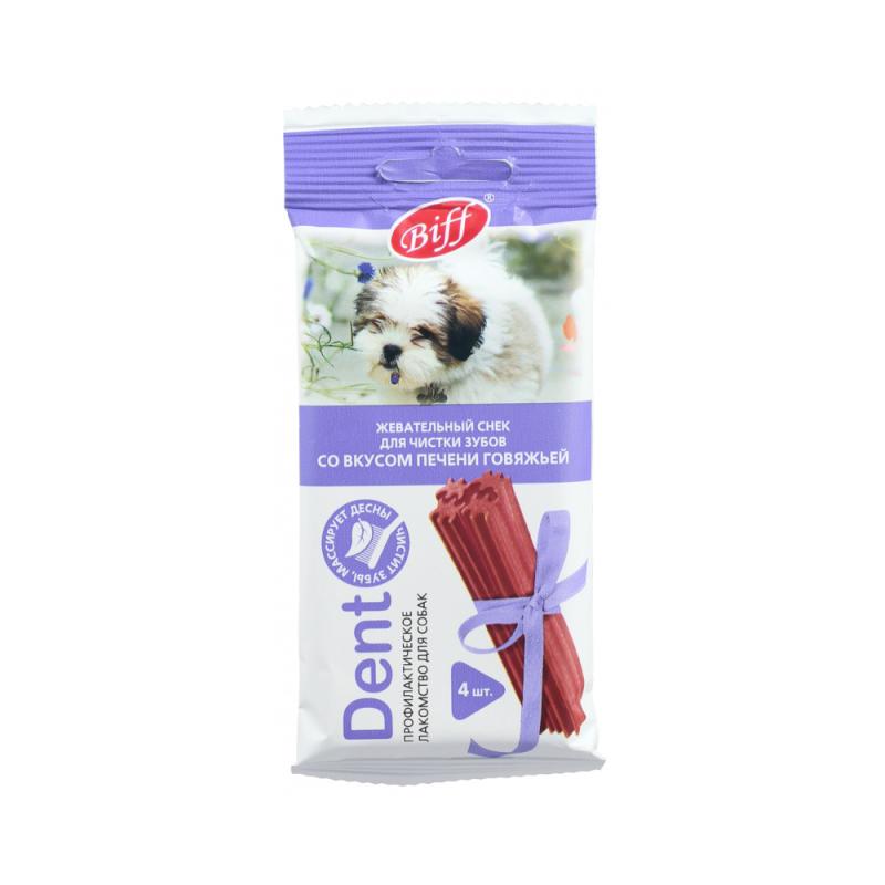 Жевательный снек DENT со вкусом печени говяжьей для мелких собак 40 гр