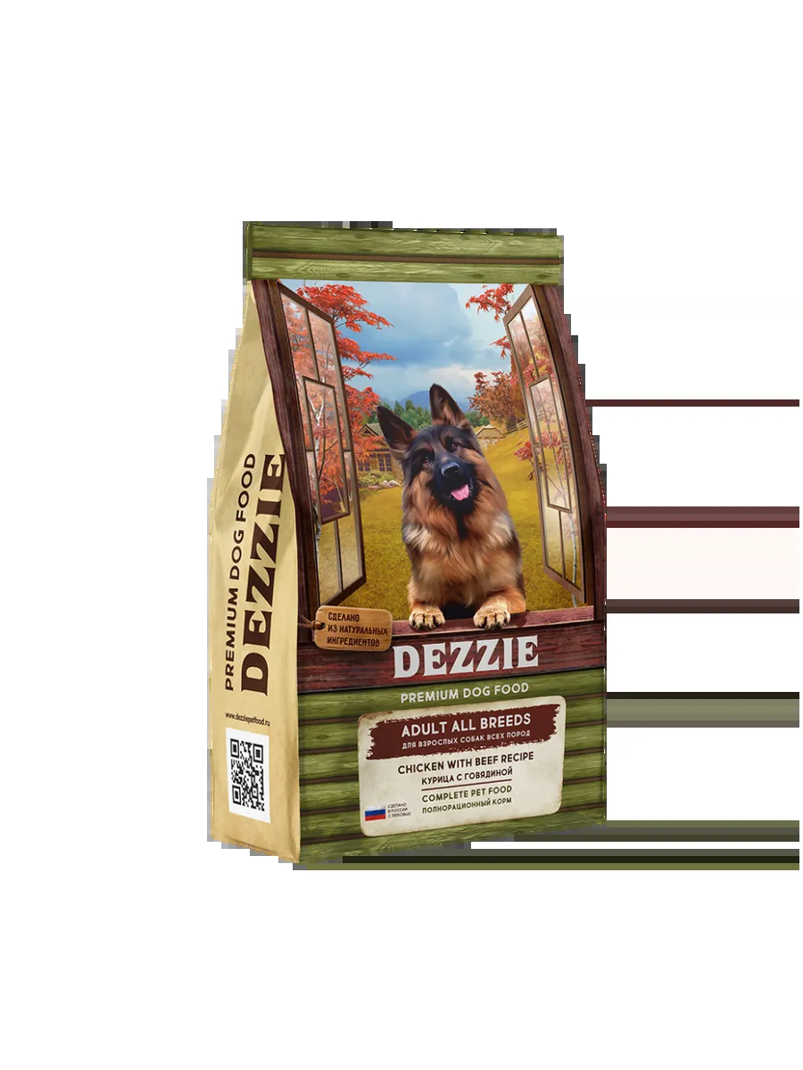 Dezzie Сухой корм для собак с курицей и говядиной - 15 кг