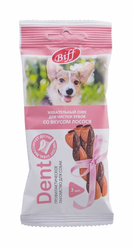 TiTBiT Biff Dent Лакомство для собак мелких пород, со вкусом лосося, 35 г