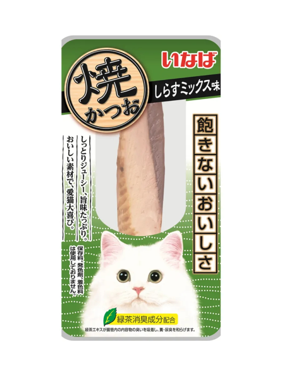 INABA Yaki Tuna Лакомство для кошек филе тунца со вкусом ширасу 12г
