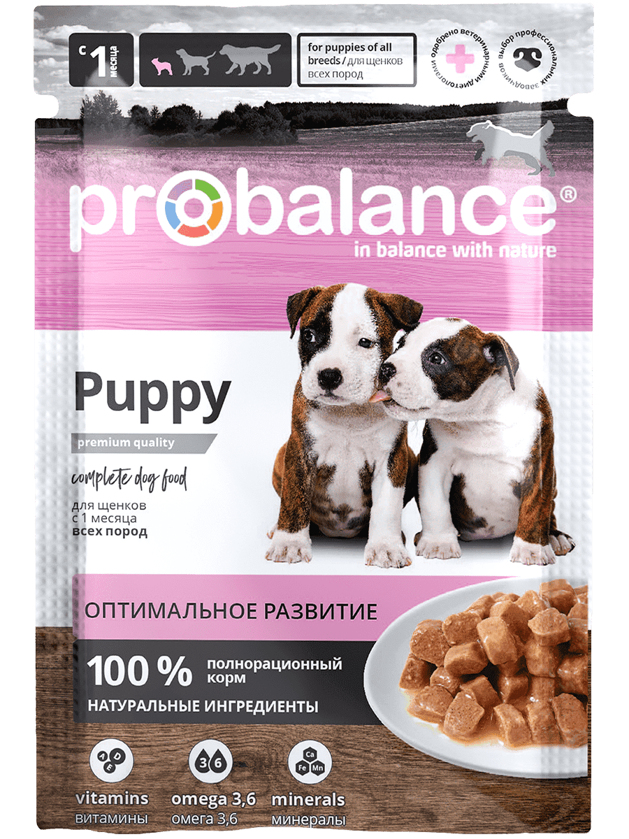 Паучи для щенков "ProBalance Puppy Immuno Protection" (Пробаланс) с говядиной в желе 85 г