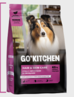GO'KITCHEN Сухой корм для щенков и собак с уткой 1.59кг 4640201678385