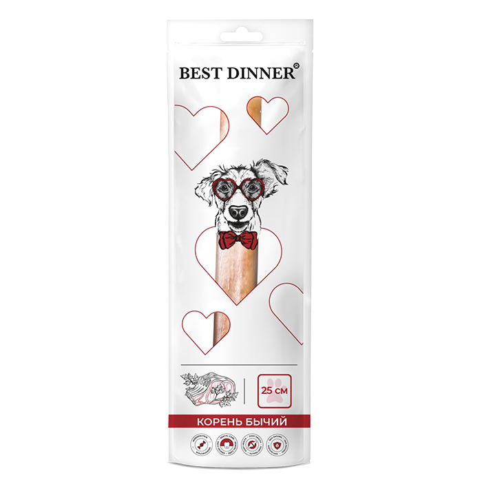 Best Dinner лакомство сухое для собак «Бычий корень» 25 см (50 +/-5г.)