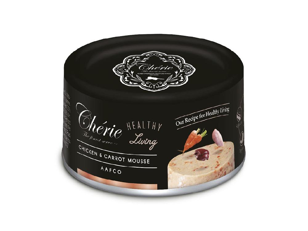 Петтрик Консервы Cherie - Healthy Living/МУСС ИЗ КУРИЦЫ С МОРКОВЬЮ/Chicken & Carrot mousse, 80 г