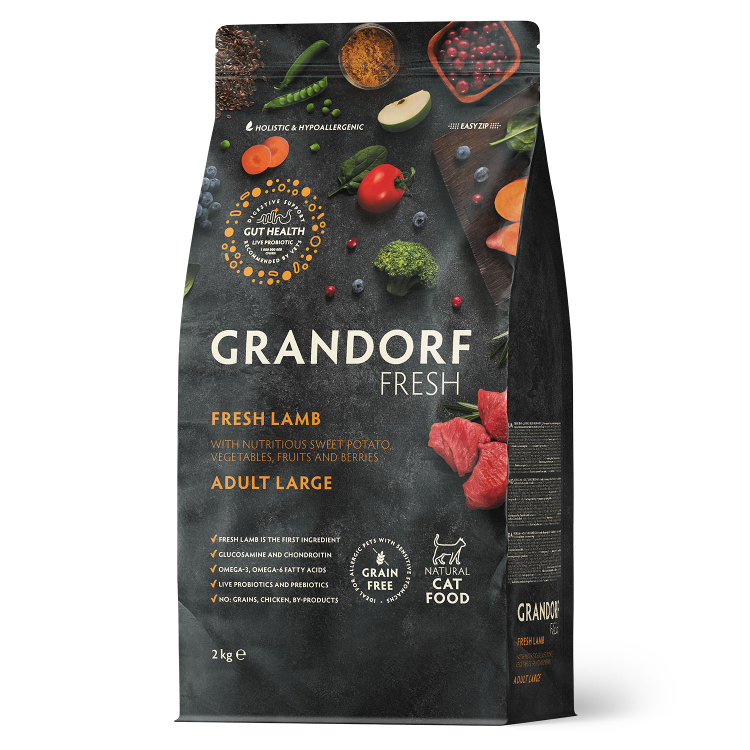 Grandorf Fresh Сухой беззерновой корм для крупных кошек с ягненком 2 кг 5407007852703