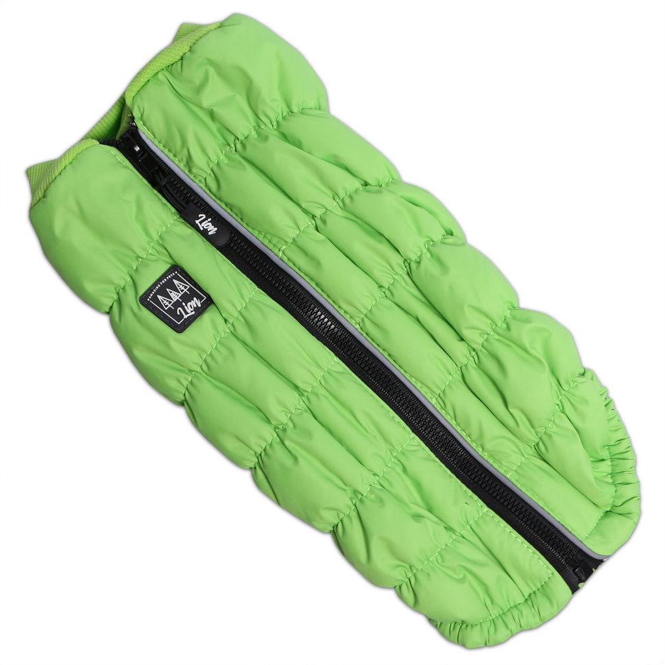 Жилетка для животных Lion, цвет: лайм LMK-513 (на гладкой подкладке) (Размер M (Длина спинки 30-32, грудь 34-45, шея 22-28))