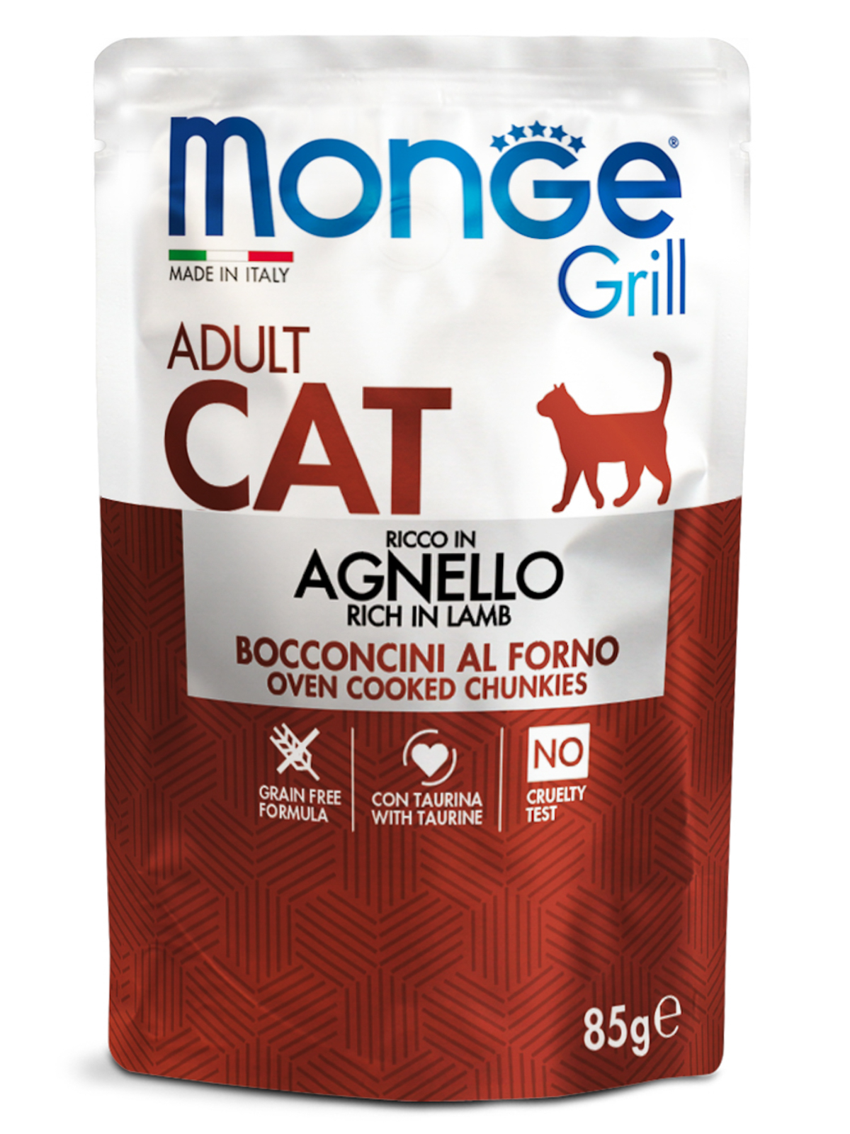 Monge Cat Grill Влажный корм  для взрослых кошек, из новозеландского ягненка,  85 г